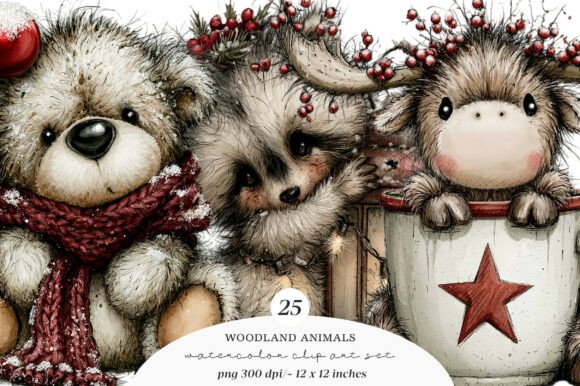 Download Christmas Woodland Animals Clipart - Animals clipart Collection