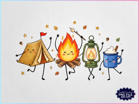 Download Camping Doodles Characters PNG - Character Collection