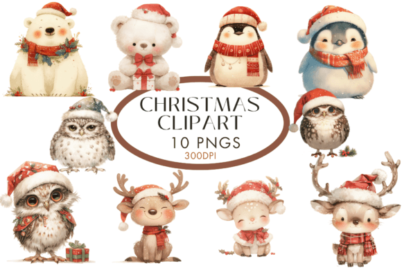 Download Santa Hat Christmas Animals Clipart - Animals clipart Collection