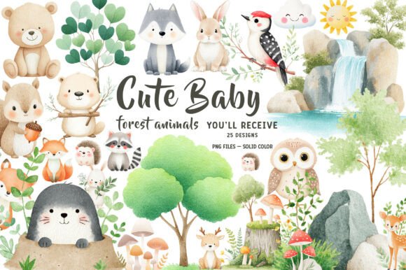 Download Cute Baby Forest Animals Clipart - Animals clipart Collection