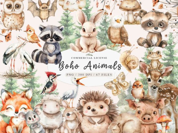 Download Boho Woodland Animals Clipart, Cute Wood - Animals clipart Collection